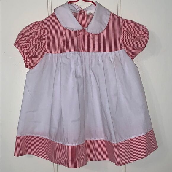 Vintage red & white striped dress - Picture 1 of 6